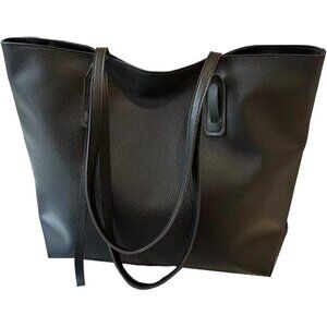 🆕 Women Black PU Leather Big Purses Tote ladies Waterproof Shoulder Bag